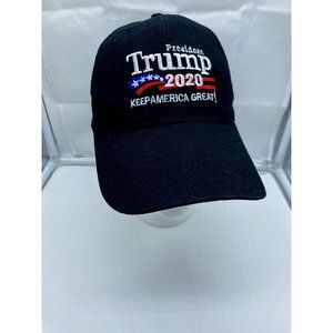 Trump Black Adjustable Adult Baseball Cap Hat Hook-Loop MAGA 2020 America Great